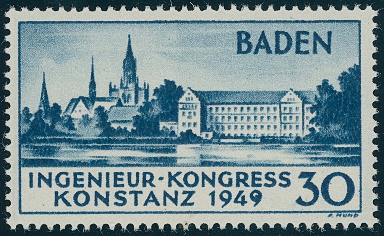 FZ BADEN, MiNr. 46 I PF I, guter Plattenfehler