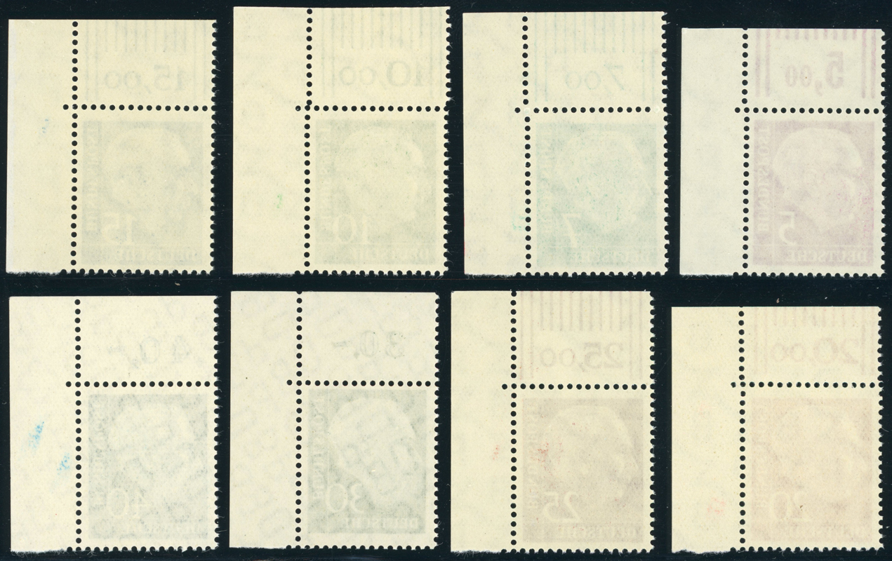 BRD 1960, MiNr. 179-260 y Heuss lumogen Bogenecke oben rechts