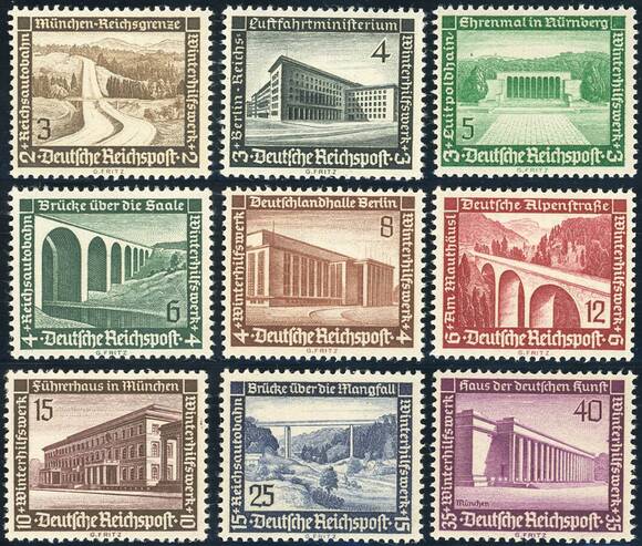 Deutsches Reich 1936 MiNr. 634-642