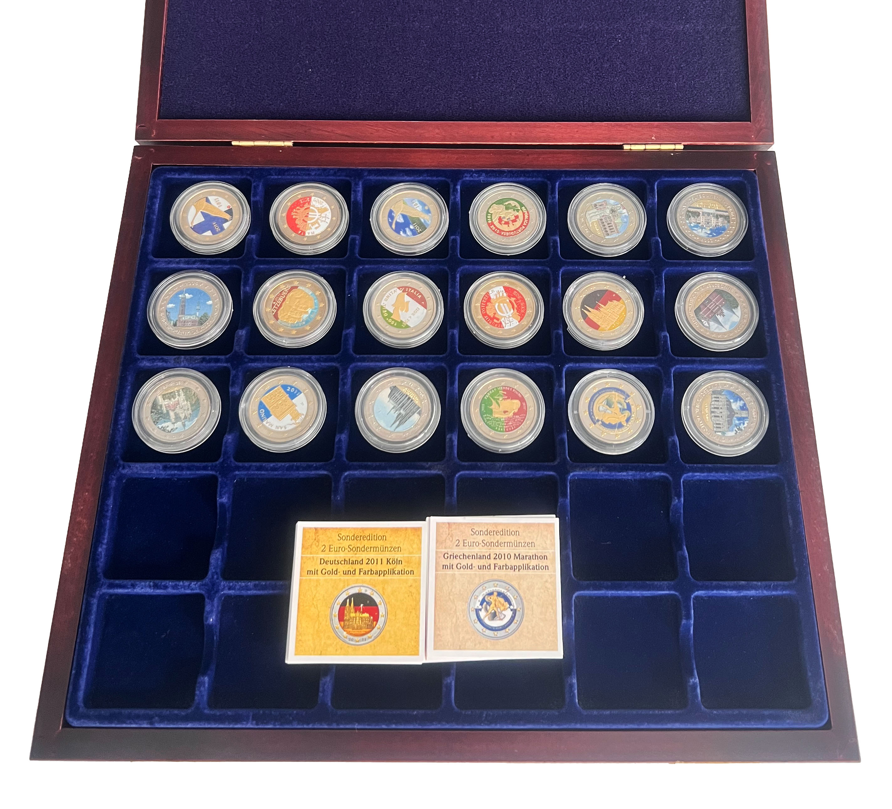 COLORIERTE 2 EURO-MÜNZEN sehr schöne Sammlung mit 18 Stück