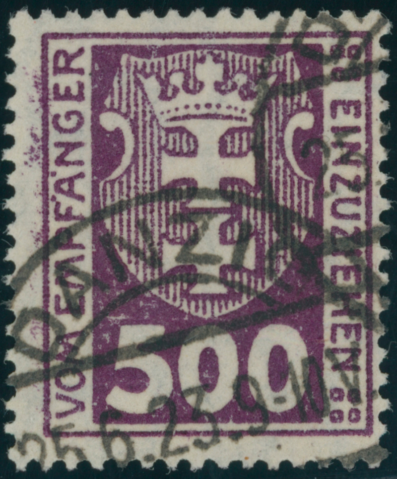 DANZIG PORTO 1923 MiNr. P 19 X