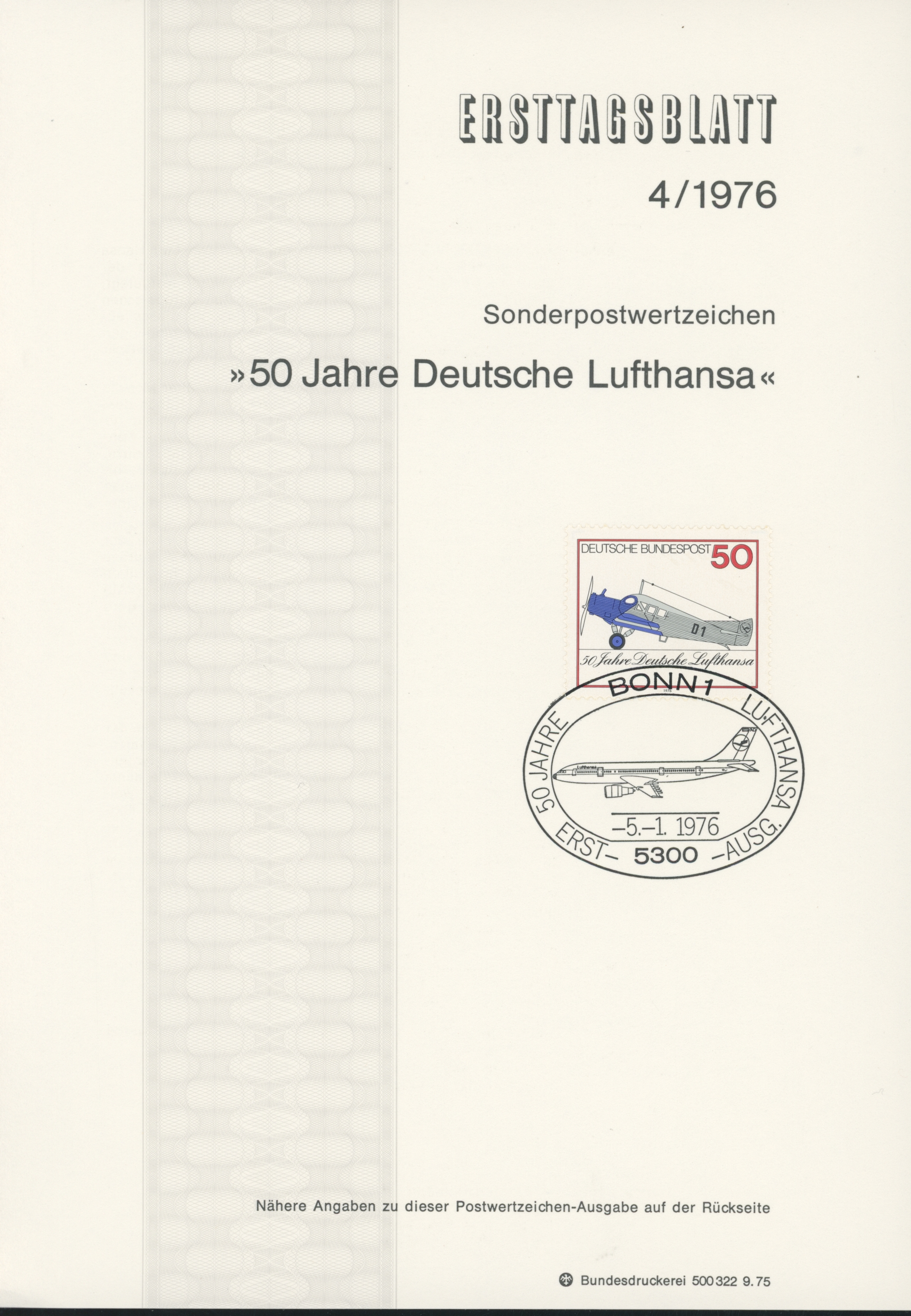 BRD Ersttagsblätter Jahrgang 1976
