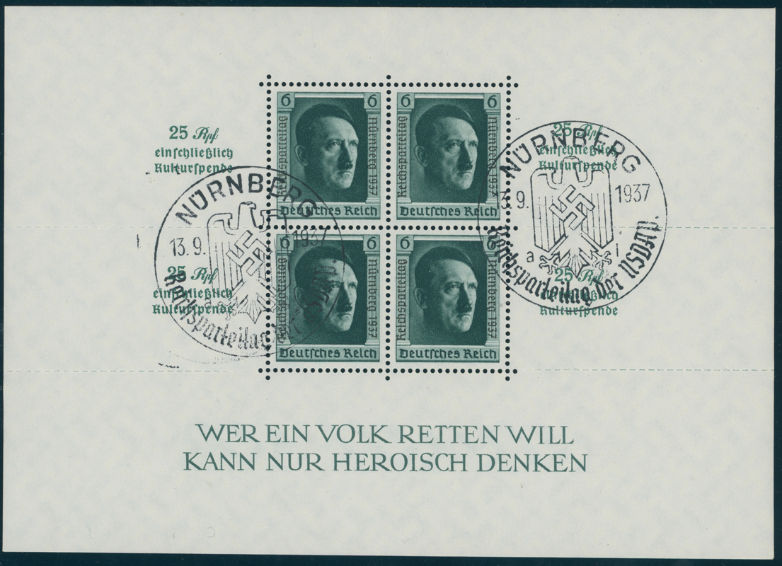 DEUTSCHES REICH 1937 Block 11 mit Sonderstempel