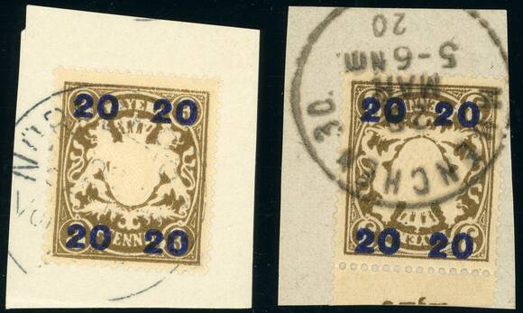 BAYERN 1920 MiNr. 177 II y K BAYERN 1920 MiNr. 177 II y K