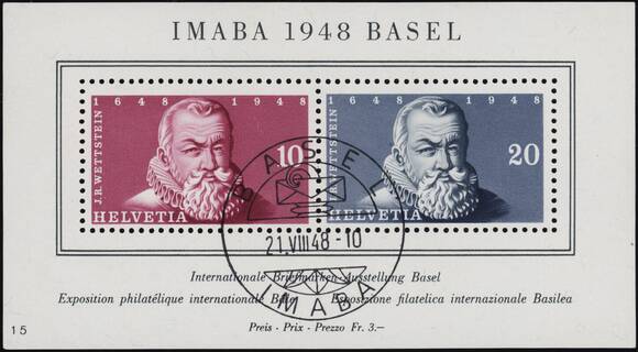 SCHWEIZ 1948 Block 13 ESST