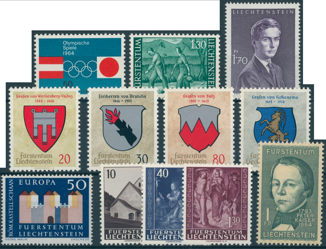LIECHTENSTEIN Jahrgang 1964 komplett