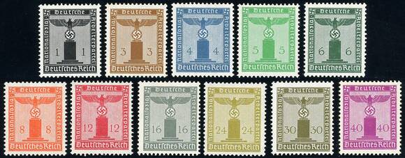 DR DIENST 1938 MiNr. 144-154 DR DIENST 1938 MiNr. 144-154