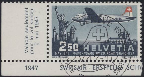 SCHWEIZ 1947 MiNr. 479 Bogenecke