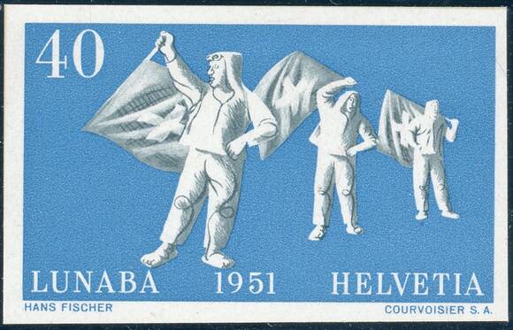 SCHWEIZ 1951 MiNr. 560, Marke aus Block 14