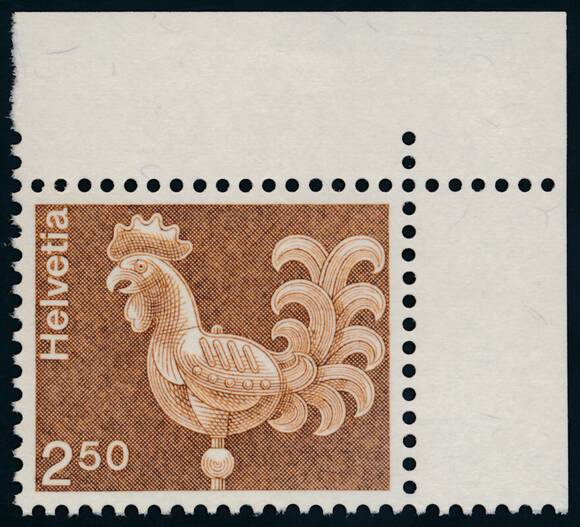 SCHWEIZ 1975 MiNr. 1057 x, Luxus-Bogenecke