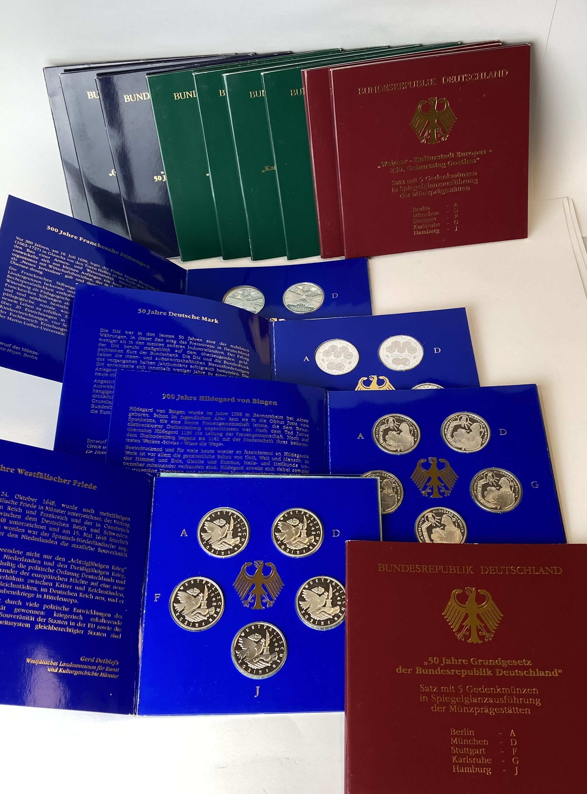 BRD 1998-2001, 70 x 10 DM PP Komplettset