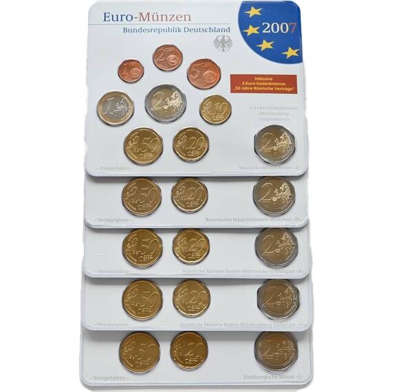 BRD 2007 Kursmünzsätze ADFGJ komplett BRD 2007 Kursmünzsätze ADFGJ komplett