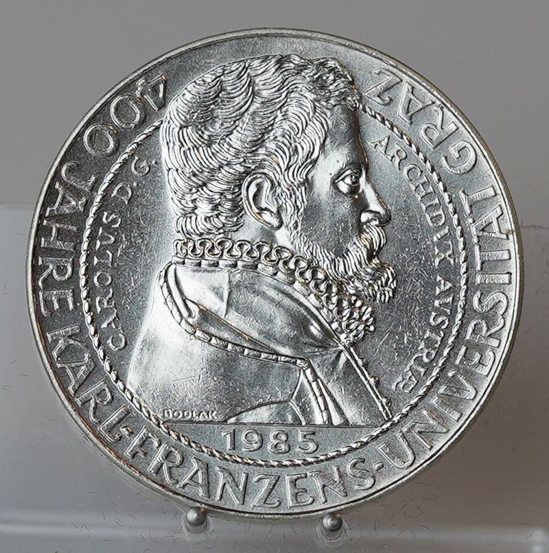 ÖSTERREICH 500 Schilling 1985 400 Jahre Universität Graz