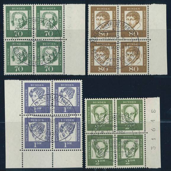 BRD 1961/1962 MiNr. 199-213 (4) Viererblocks