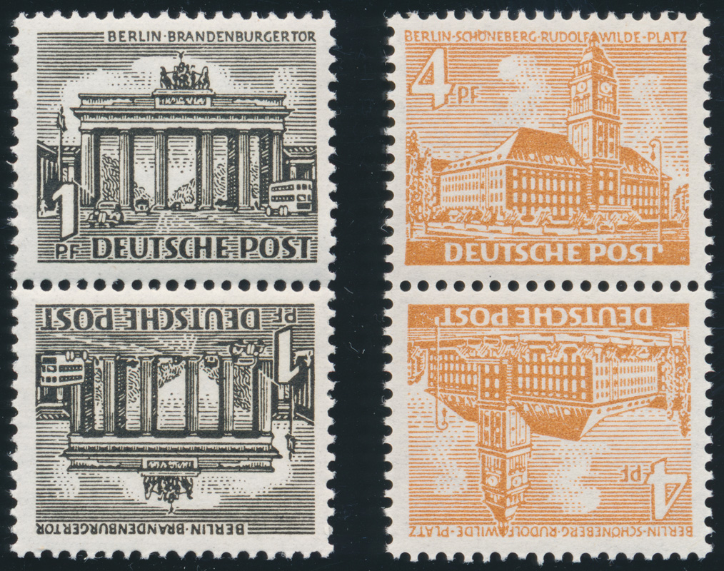 BERLIN 1949 Zusammendruck SK 1 und SK 2