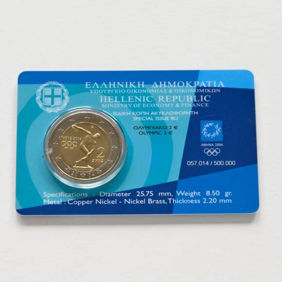 GRIECHENLAND Coincard 2 Euro 2004 Olympische Spiele