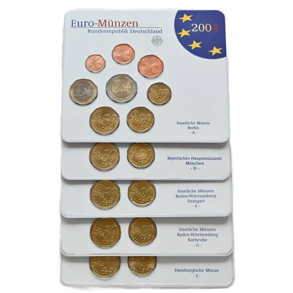 BRD 2004 Kursmünzsätze ADFGJ komplett BRD 2004 Kursmünzsätze ADFGJ komplett