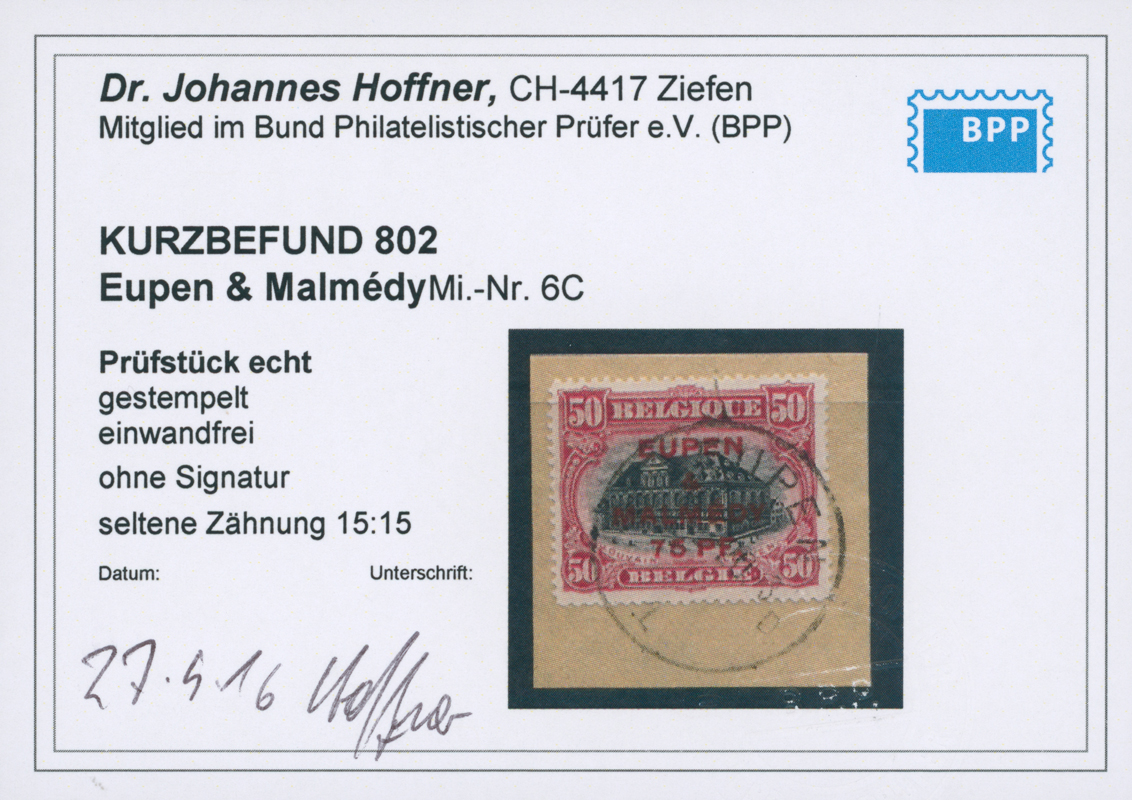 EUPEN UND MALMÉDY 1920 MiNr. 6 C