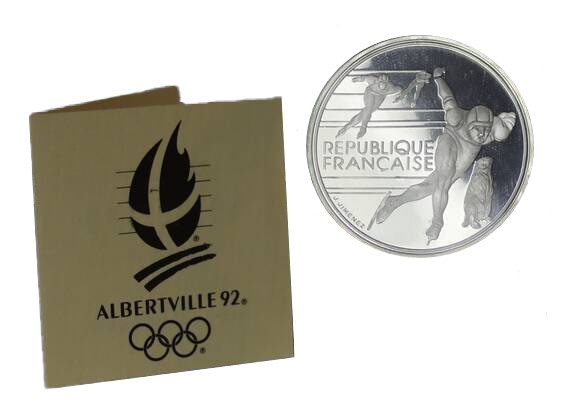 FRANKREICH 100 Francs 1990 Olympische Spiele Albertville 1992 PP