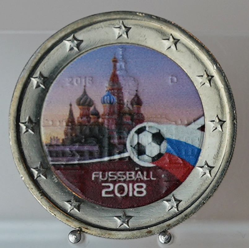 BRD 2 Euro 2018 Serie Bundesländer Berlin coloriert Fußball-WM 2018
