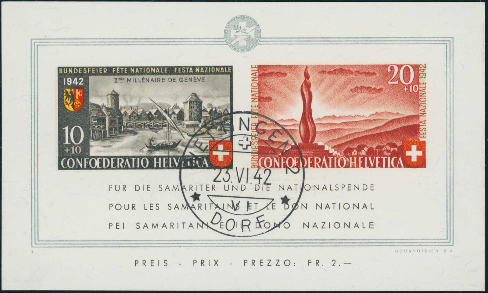 SCHWEIZ 1942 Block 7