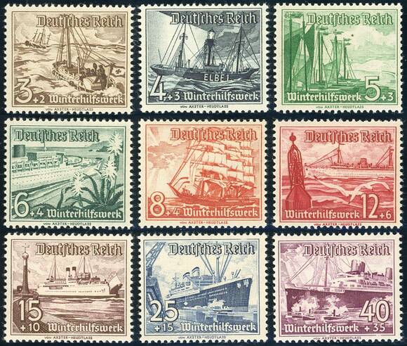 Deutsches Reich 1937 MiNr. 651-659