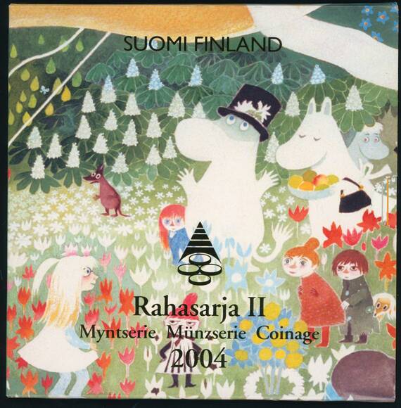 FINNLAND 2004 offizieller Kursmünzensatz 90. Geburtstag von Tove Jansson