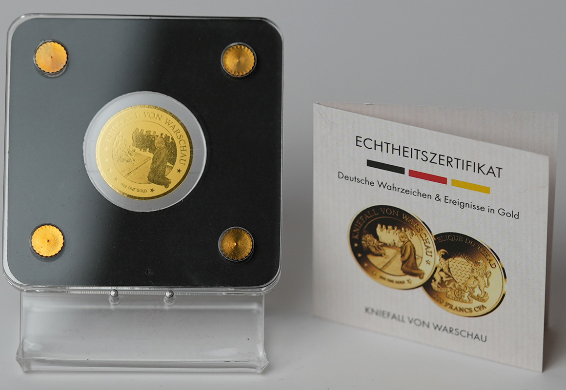 TSCHAD 3000 Francs Gold 2020 Kniefall von Warschau
