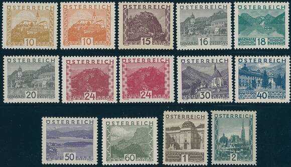 ÖSTERREICH 1929 MiNr. 498-511 ÖSTERREICH 1929 MiNr. 498-511