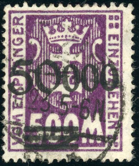 DANZIG PORTO 1923 MiNr. P 28 II DANZIG PORTO 1923 MiNr. P 28 II