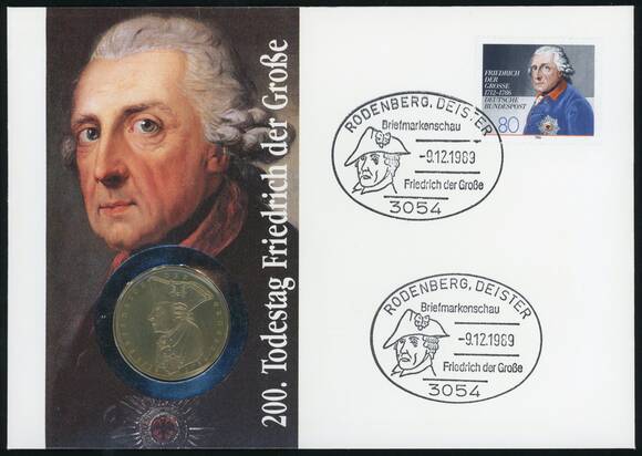 BRD 1986/1989 Numisbrief '200. Todestag Friedrich der Große'