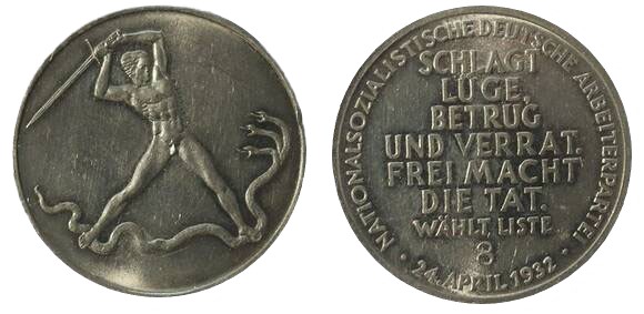 WAHLKAMPFMARKE 1932 NSDAP Wählt Liste 8 WAHLKAMPFMARKE 1932 NSDAP Wählt Liste 8