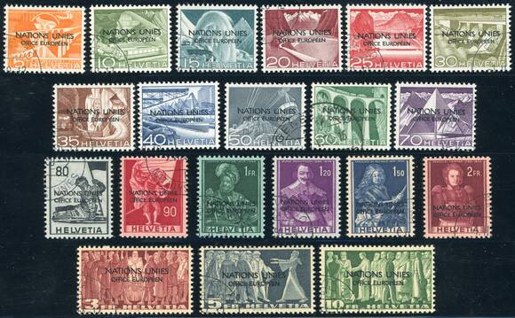 SCHWEIZ 1950 ONU 1-11, 12-20