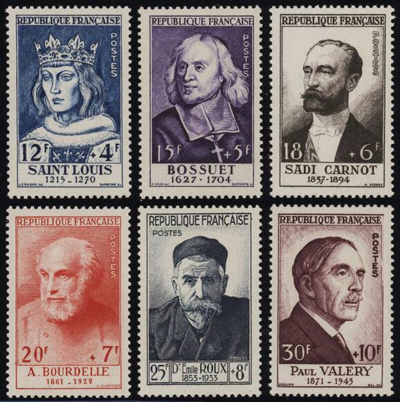 Frankreich 1954 MiNr. 1015-1020