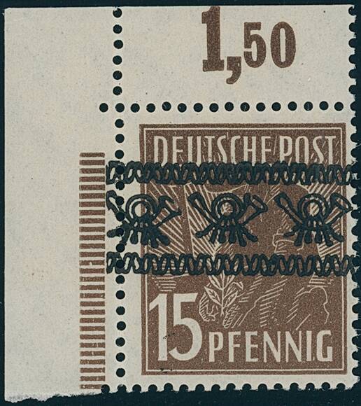 BIZONE MiNr. 41 I b P OR dgz durchgezähnter Plattendruck-Oberrand BIZONE MiNr. 41 I b P OR dgz durchgezähnter Plattendruck-Oberrand