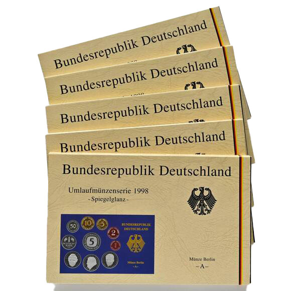 BRD 1998 Kursmünzsätze ADFGJ komplett