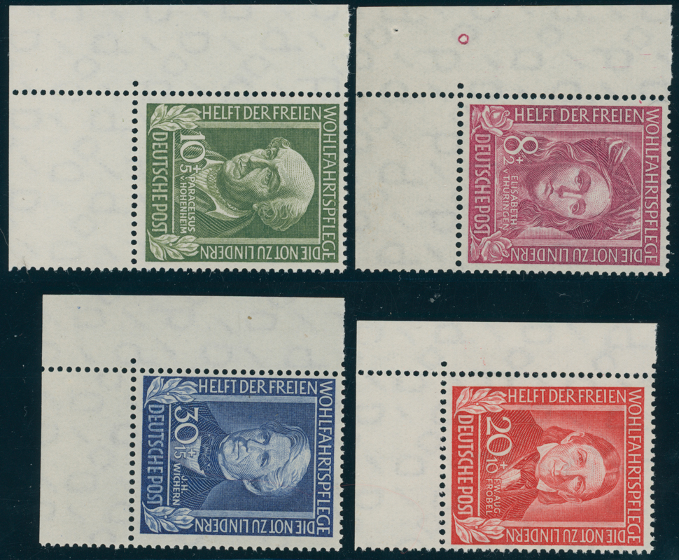 BRD 1949 MiNr. 117-120 Eckrand links unten