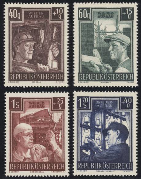 ÖSTERREICH 1951 MiNr. 960-963