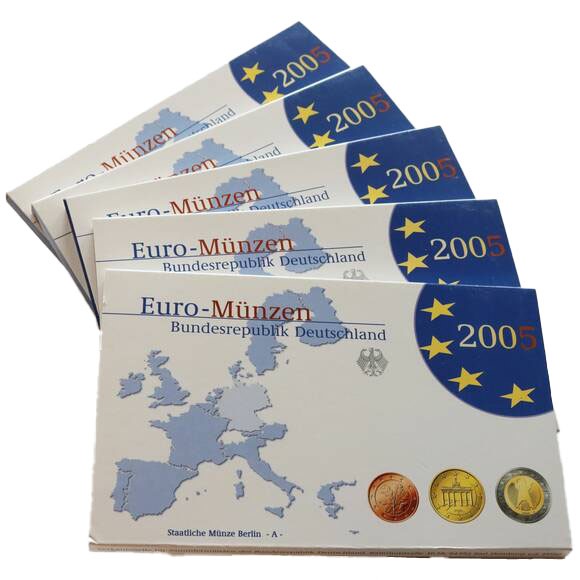 BRD 2005 Kursmünzsätze ADFGJ komplett