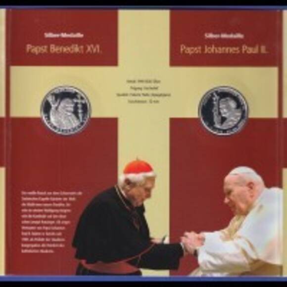 PAPST BENEDIKT XVI. IN DEUTSCHLAND zwei Feinsilber-Medaillen im Folder