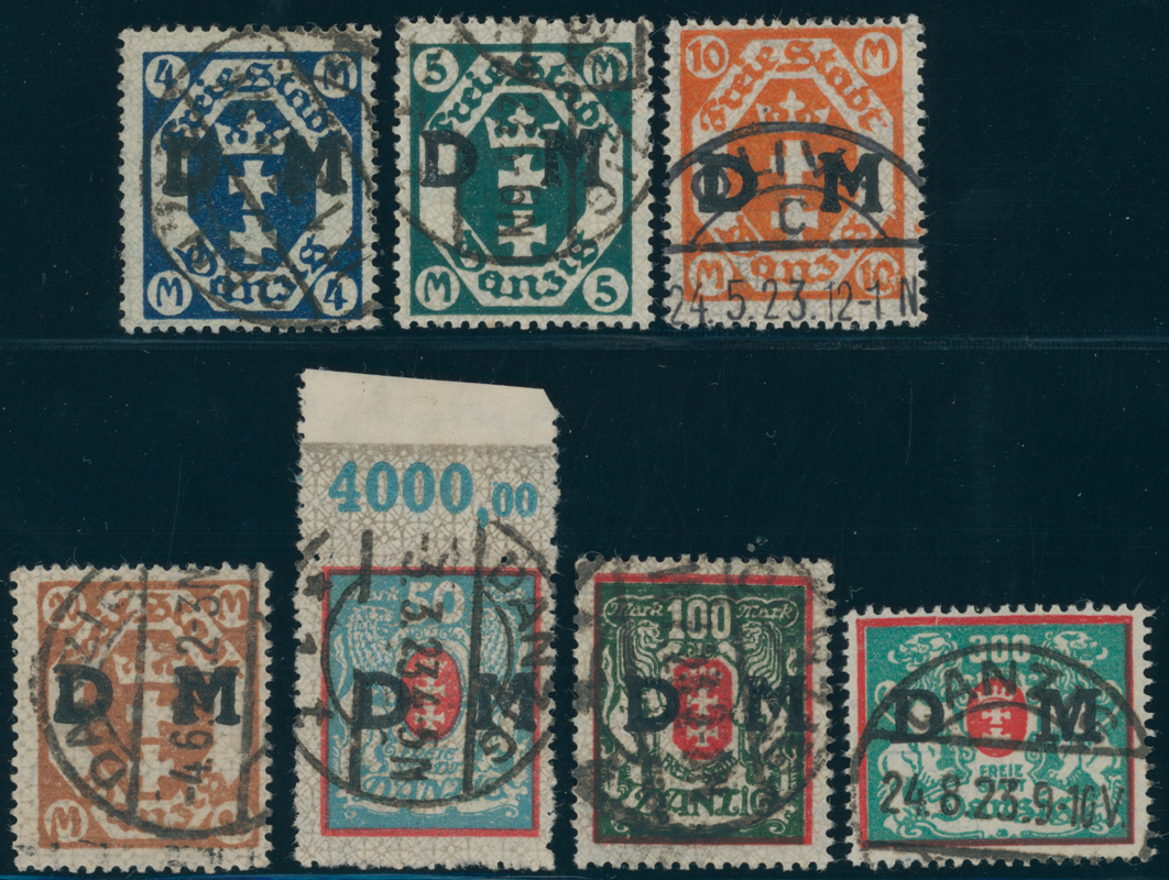 DANZIG DIENST 1922 MiNr. D 29-35 Y