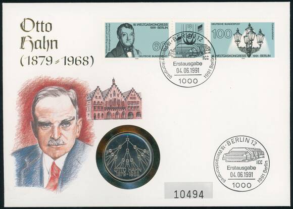 BRD 1979/1991 Numisbrief Otto Hahn (1879-1968) BRD 1979/1991 Numisbrief Otto Hahn (1879-1968)