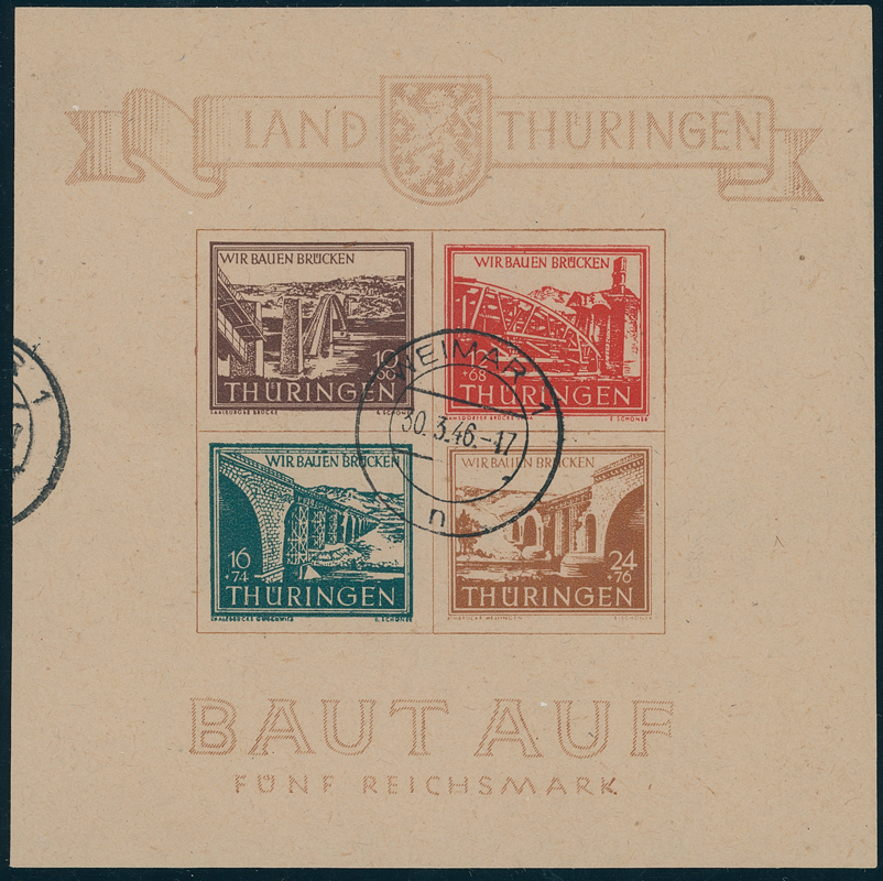 SBZ Block 4 a y mit Ersttagsstempel