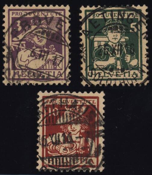 SCHWEIZ 1916, MiNr. 130-132