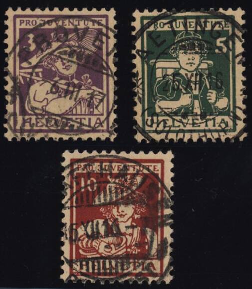SCHWEIZ 1916, MiNr. 130-132 SCHWEIZ 1916, MiNr. 130-132