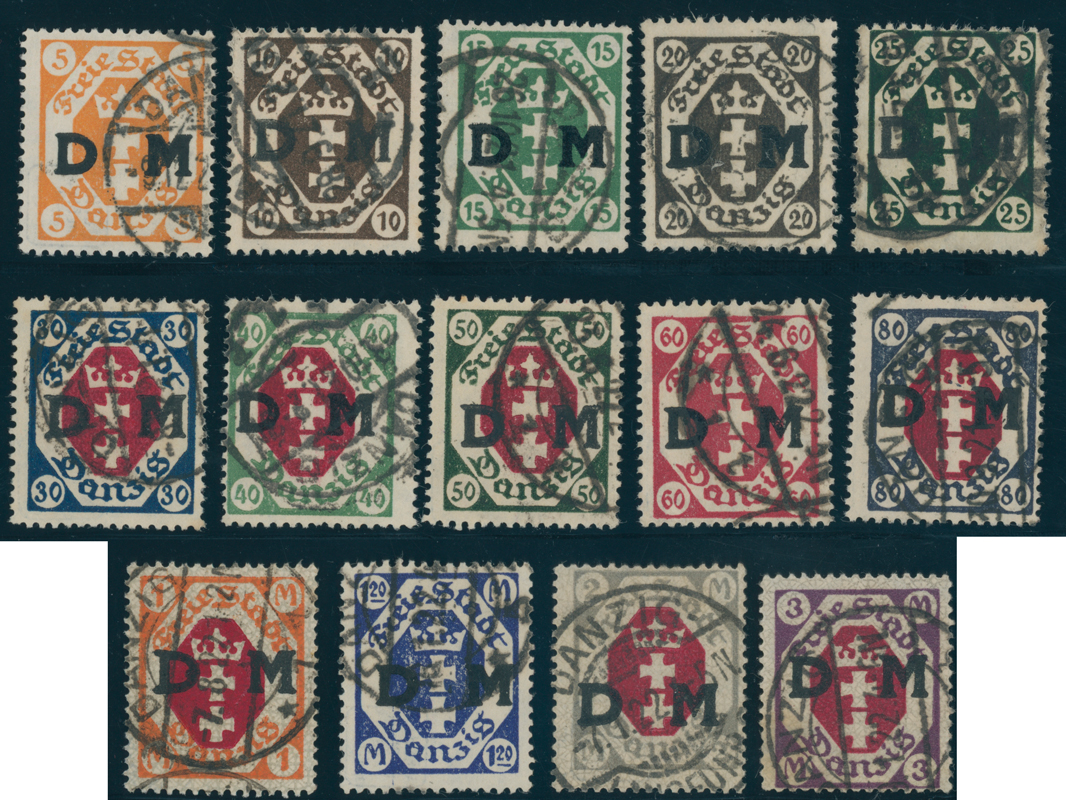 DANZIG DIENST 1921 MiNr. D 1-14