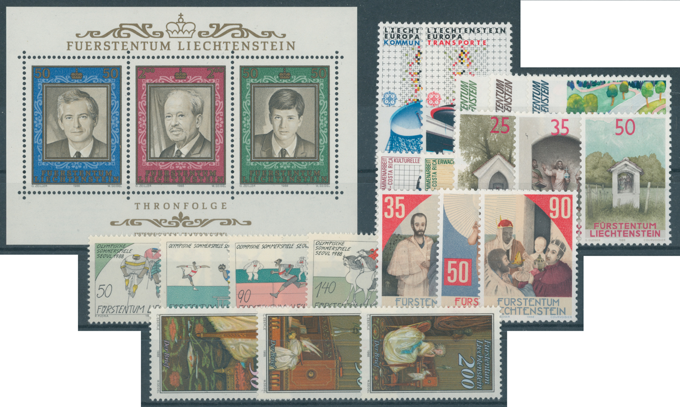 LIECHTENSTEIN Jahrgang 1988 komplett