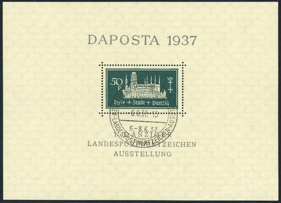 DANZIG 1937 Block 1 b PF I DANZIG 1937 Block 1 b PF I
