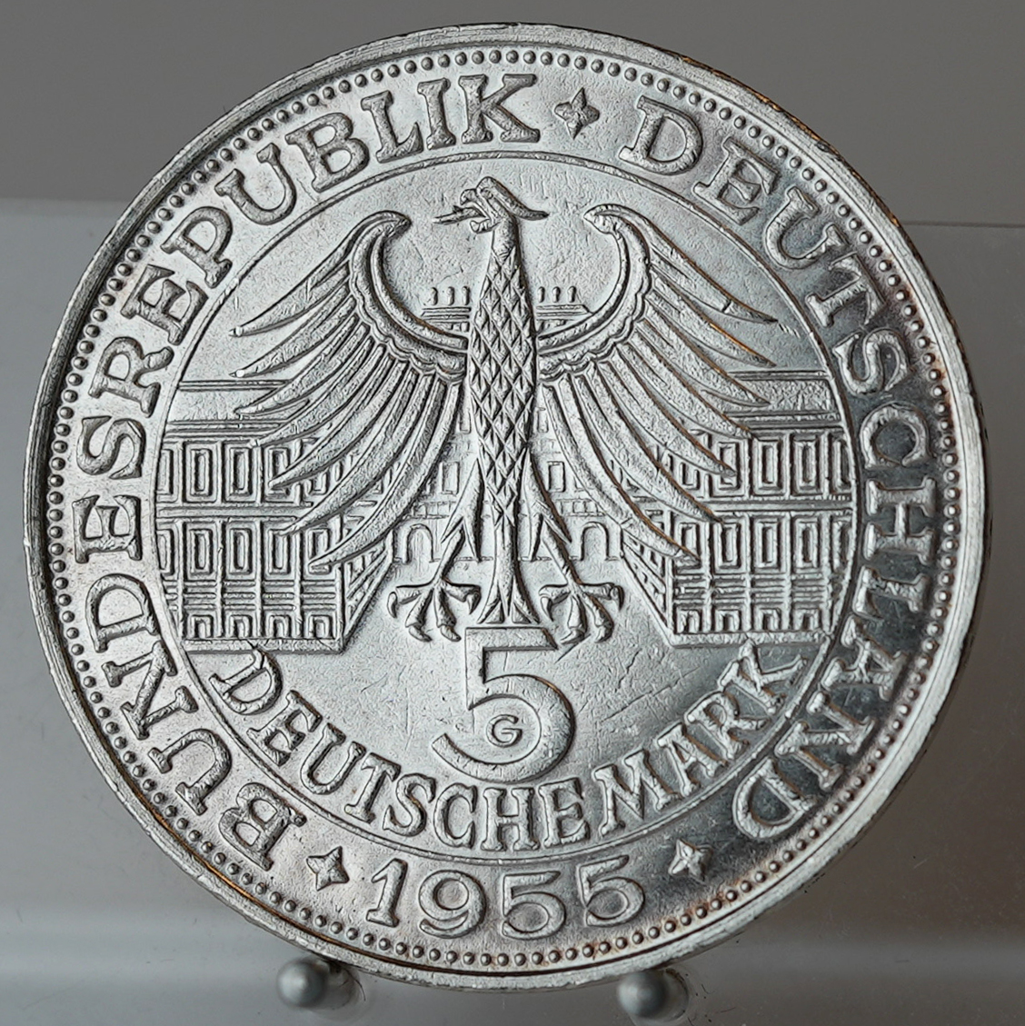 BRD 5 DM Markgraf von Baden 1955 G Jaeger 390