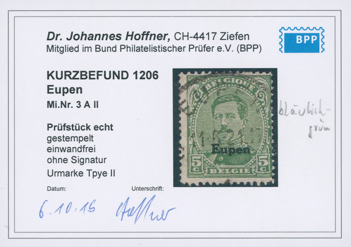 EUPEN 1920 MiNr. 3 A II